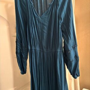 Knox Rose Blue Long Sleeve V-Neck Sundress